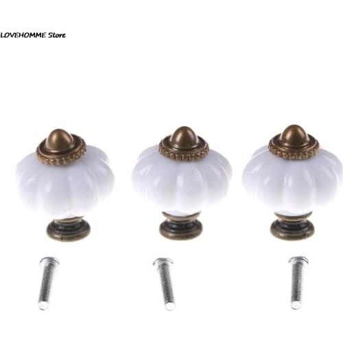 1PC High grade Metal Plastic Vintage Style Door Knobs Cabinet Drawer Cupboard Kitchen Pull Handle Durable With Screw