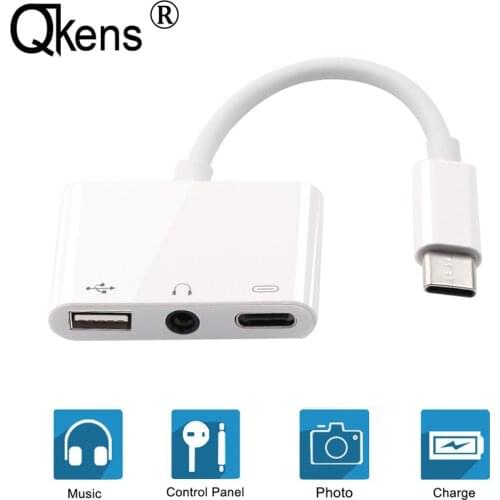 3in1 OTG Audio Charging Adapter Type C to 3.5mm Earphone for Listening Music Charger USB 2.0 Flash Disk For Xiaomi For Huawei LG