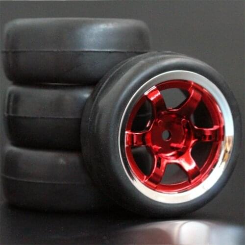 4pcs 1/10 On-Road Car Tires 26*64MM Plastic Wheel Rim Rubber Tyre 1003 for HSP Tamiya HPI Kyosho 94122 94123 D3 D4 tt02