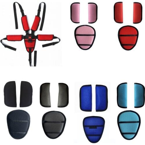 Baby stroller Belt Cover 5 Point Harness Car Seat Shoulder Pad Strap Covers Crotch Pad Newborn Bebe Child Stroller Accessorie