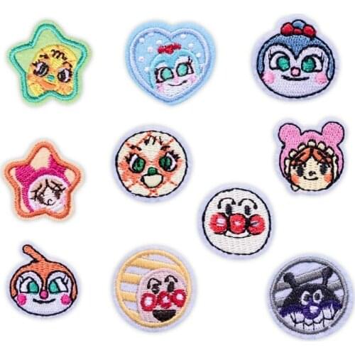 50pcs/Lot Cartoon Anime Embroidery Patches Letters Clothing Decoration Accessories Diy Iron Heat Transfer Applique