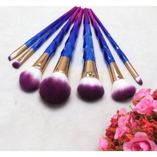 7Pcs/Set Makeup Brushes Tool Colorful Handle Powder Eye Shadow Foundation Blush Blending Beauty Tool