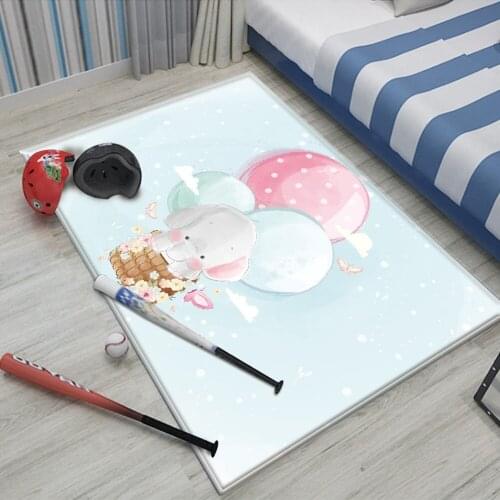 Alfombra Balloon Blue Car Animal Non-Slip Children Flannel Carpet Baby Hand Print Carpet Baby Play Mat Fashion Children Carpet
