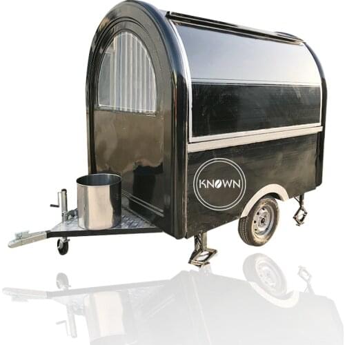 Black color KN-220B 2.2M length mobile food carts/trailer/ ice cream truck with free shipping by sea