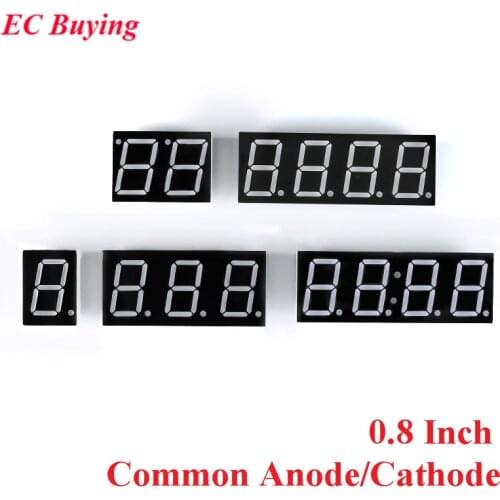 0.8 Inch Digital Tube 1Bit 2Bit 3Bit 4Bit 7 Segment 0.8" LED Display Common Anode Common Cathode Clock 0.8inch Red DIY Kit Board