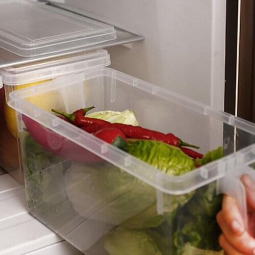 Sealed Food Container Crisper Refrigerator Storage Boxes Kitchen Transparent PP Storage Box with Lid For