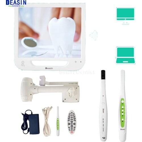 Good Quality 5.0mega pixels HD WIFI dental intra-oral camera with LCD display all in one machine with monitor holder 8G USB disk
