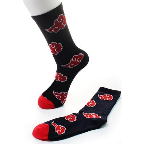 Cool Ninja Cartoon Unisex Cosplay Socks 2021 Hipster Contrast Color Black Women Man Clouds Fashion Sock Streetwear