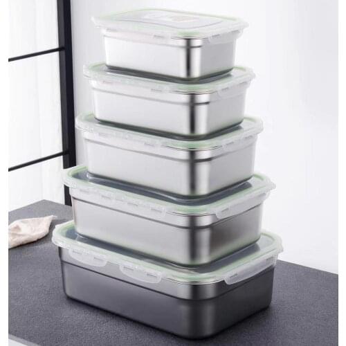 Stainless steel food container Fresh lunch box with lid