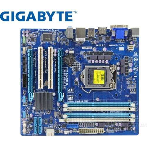 GIGABYTE GA-B75M-D3H original motherboard LGA 1155 DDR3 USB2.0 USB3.0 DVI VGA HDMI B75M-D3H 32GB B75 used Desktop motherborad