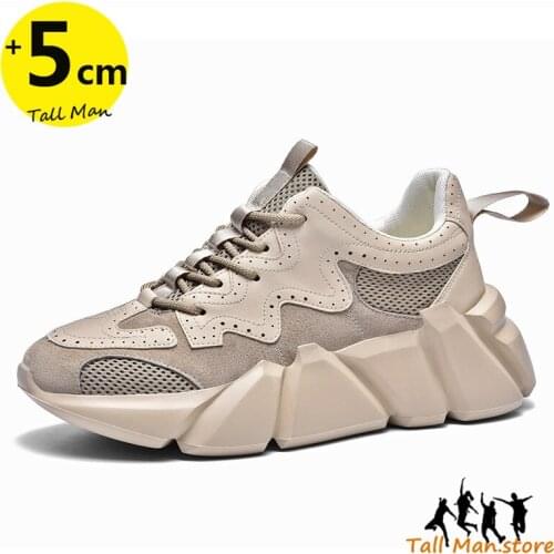Men Sneakers Elevator Shoes Height Increasing Elevator Shoes Leisure Sport Shoes Tall Man 5cm