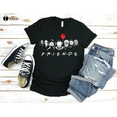 New Halloween Horror Movie Killers Scary Friends T Shirt Friends Halloween Tee White Shirts For Women Men Unisex
