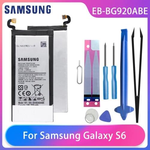 Original Samsung GALAXY S6 SM-G920 G920F G920i G920A G920V G9200 G9208 G9209 Phone Battery EB-BG920ABE 2550mAh Free Tools AKKU