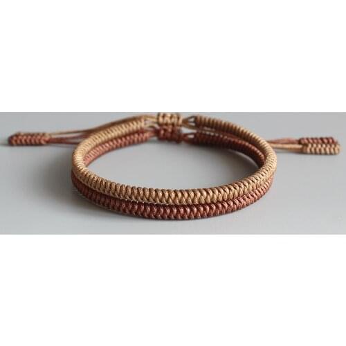 Original Tibetan Buddhist Handmade Lucky Knots Rope Bracelets Handmade Size Adjustable Buddhism Braided Bangle Bring Good Luck