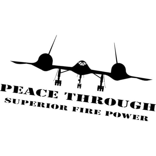 Peace Through Superior Firepower Patriotic Slogan Stickers Car Decal Waterproof Removable Art Modern Car Words Decor L287