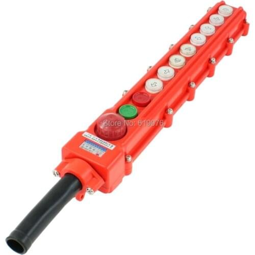 Hoist Crane Pendant 8 Way Pushbutton Switch Up Down Rain Proof Button COB65BH