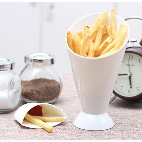 Snack Cone Stand + Remove Dip Holder for Fries Chips Finger Food Home Restaurant