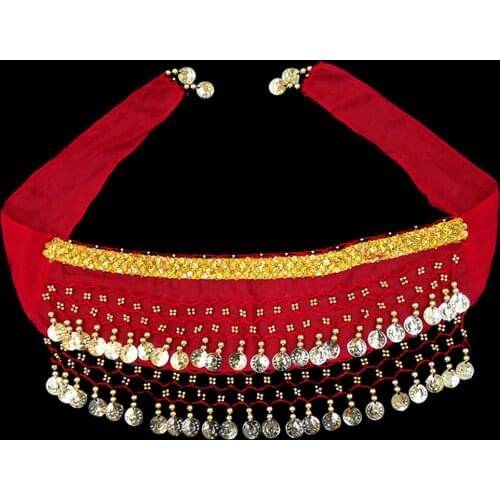 Belly Dance Belt Hip Scarf Accessories Belly Dance Belt Kids Girls Gold Bellydance Coin Belt Bollywood Costumes Children