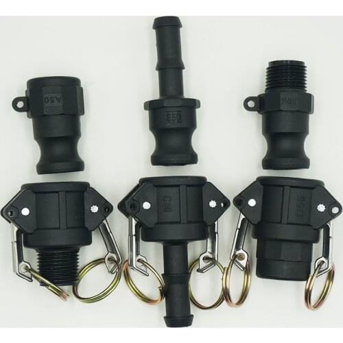 PP Plastic Camlock Couplings Fittings 1/2" to 1" Quick Disconnect Adapter Pipe Fittings DN15 to DN25 Type A,B,C,D,E,F,DP,DC