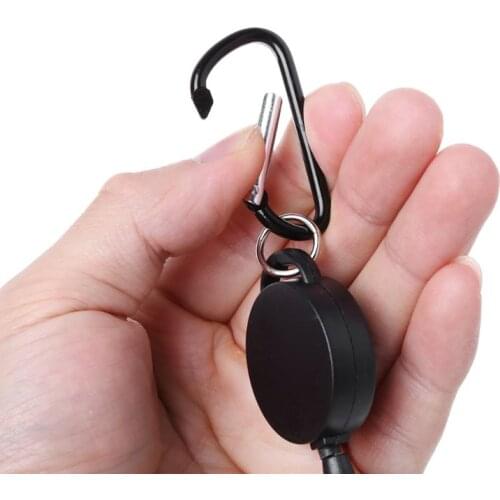 Antilost Retractable Reel Ajustable Wire Rope Keychain With Carabiner Anti-theft Wholesale Dropshipping