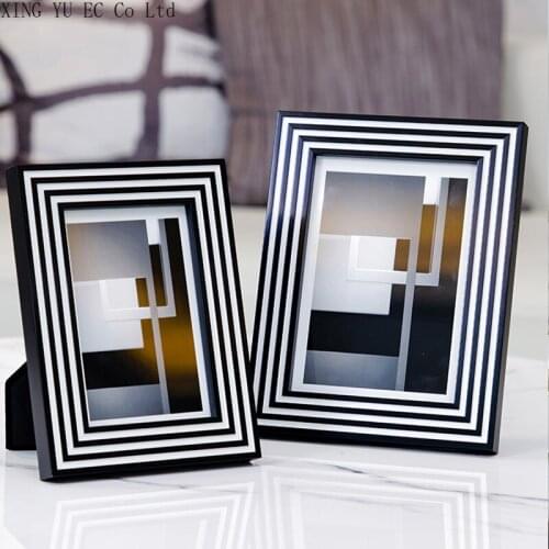 Modern Simple Black and White Photo Frame 6 Inch Creative Bedroom Room Decoration Furnishings Living Room Desktop Furnishings