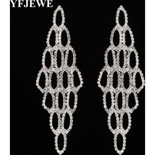 YFJEWE Famous Brand Austrian Crystal Earring Silver Plated drop Earrings Jewelry For Women Bijoux Fashion Earrings Jewelry #E428