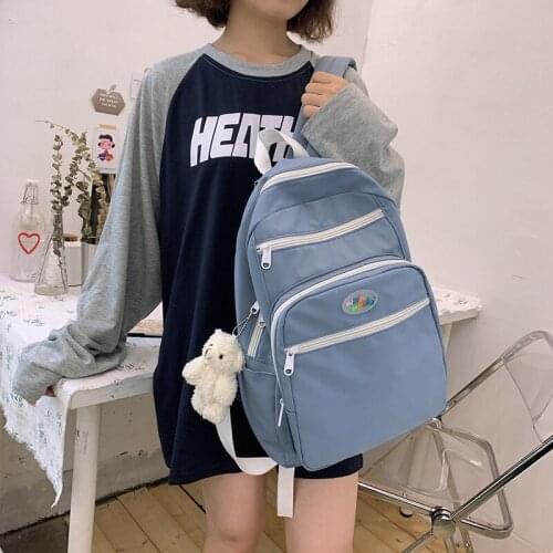 Harajuku Academic Style Ins Contrasting Color Student Bag Korean Casual Large Capacity Junior High School Student Backpack