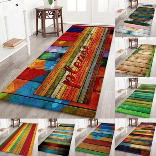 Wood Grain Pattern Carpets for Living Room Door Mat Kitchen Non-slip Floor Mats Bathroom Area Rug Bedroom Carpet Outdoor Rug
