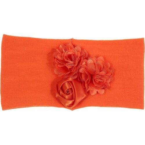 Newborn Cloth Headband Rose Decorative Baby Girls High Elastic Wide Hair Band