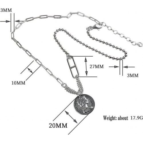 BOCAI Real 925 Silver Jewelry Retro New Sweater Chain 2021 Trend Queen Head Woman Necklace Diy