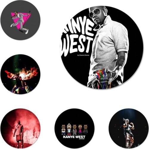 58mm Rapper Kanye West Icons Pins Badge Decoration Brooches Metal Badges For Backpack Decoration