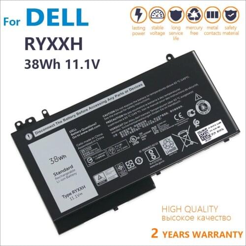 100% Genuine RYXXH New Laptop battery For DELL Latitude 12 5000 E5250 E5450 E5550 Latitude 11 3150 3160 3550 9P4D2 11.1V 38WH