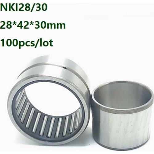 100pcs/lot NKI28/30 NKI2830 28*42*30mm Needle Roller Bearings Entity ferrule needle roller bearing 28×42×30mm