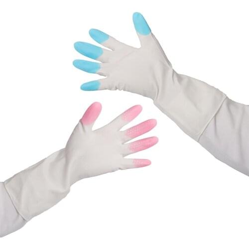 2 Pairs Rubber Gardening Handguard Gloves Water Proof Gardening Hand Protection Latex Gloves Planting Cleaning Cultivation Tool