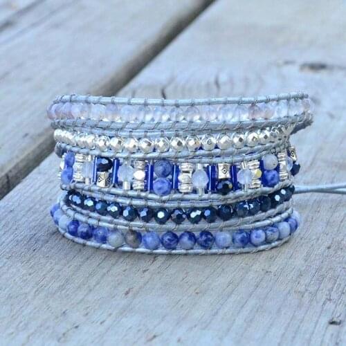 2018 New Classic 5X Wrap Bracelet For Women And Men Stone Leather Wraps Vintage Boho Dropshipping Store