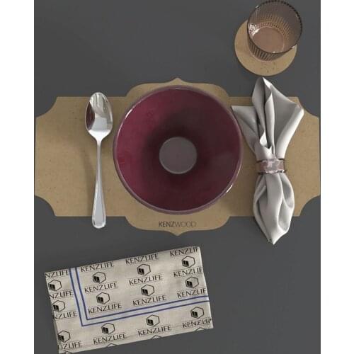 4pcs/set Solid Design Placemats With Coaster Non Slip Table Mats Kitchen Wood Mdf Accessories Home Pad Coaster Dining Table