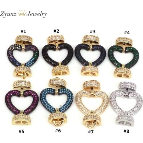 5PCS, Diy Heart / Star /Oval CZ Charms Wholesale Necklace Pendant Zircon Connector For Jewelry Necklace Bracelet Making