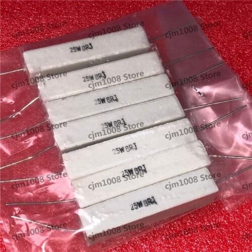 5Pcs RX27 Horizontal cement resistance 25W 8ohm 25W8R 8RJ 25W8RJ Ceramic Resistance precision 5% Power resistance