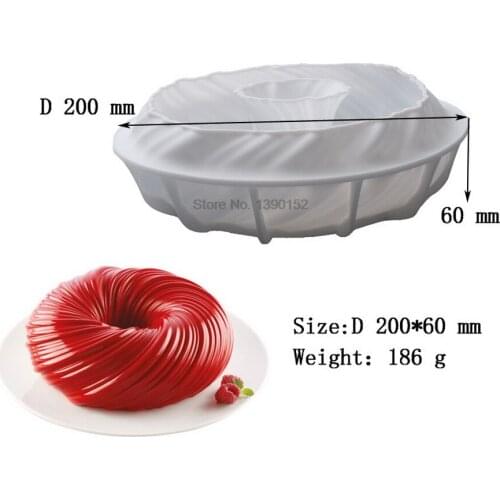 50pcs New Round Swirl Cake Mold For Baking Amazing Dessert Art Mousse Silicone 3D Mould Silikonowe Moule Pastry Pan