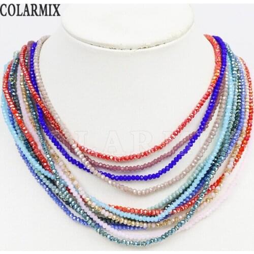 6 Strand Mix Color Glass Beaded Necklace ChockerJewelry Beaded strand Jewelry Accessories Jewelry Necklace Gift 9896
