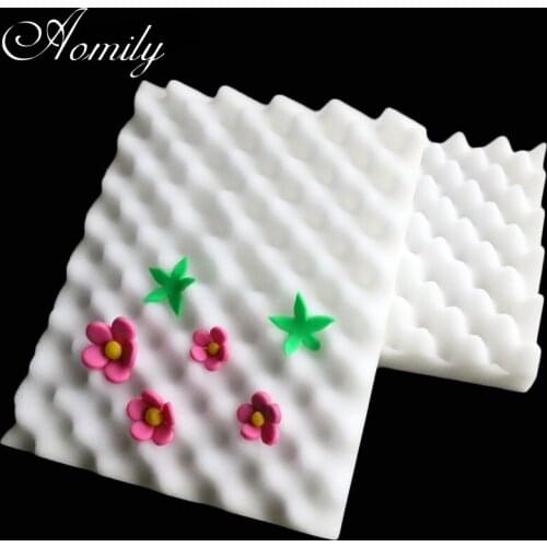 Aomily 2pcs/Set Drying Fondant Flower Cake Foam Dry Sponge Pads Cake Mould For Kitchen Baking Pastry DIY Sugarcraft Decoration