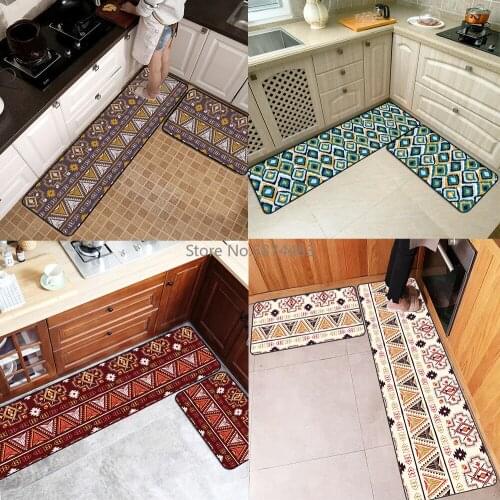 Bohemian Geometric Ethnic Style Kitchen Door Stepping Mat Bedroom Long Bedside Blanket