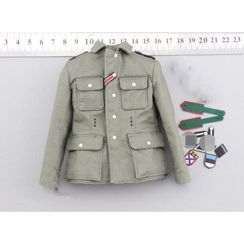 DID 80143 Scale 1/6 WWII Armored Grenadier Radio Group Combat Uniform Tops Model With Medal For 12inch Body Action Collectable