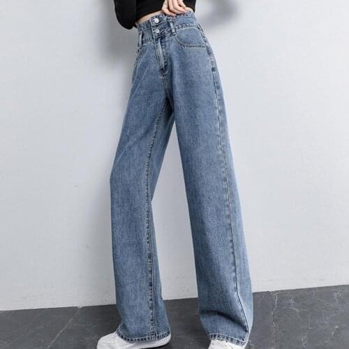 Flared Jeans Wide Leg Jeans Women High Waist Thin Denim Pants Mom Jeans Denim Trousers Female Streetwear Wide Pants Loose Jeans