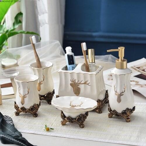 Ice Crack Glaze Ceramic Toothbrush Holder Bathroom Decoration Accessories Household Soap Dispenser Toothpaste Dispenser Soap Box