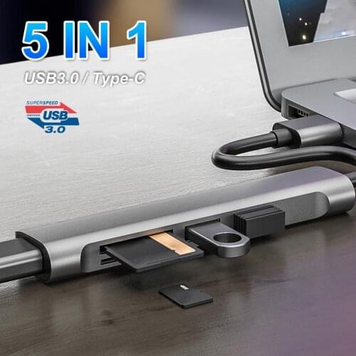 Micro-SD/TF Card Reader Safe Multifunctional Type-C USB 3.0 Hub for Computer