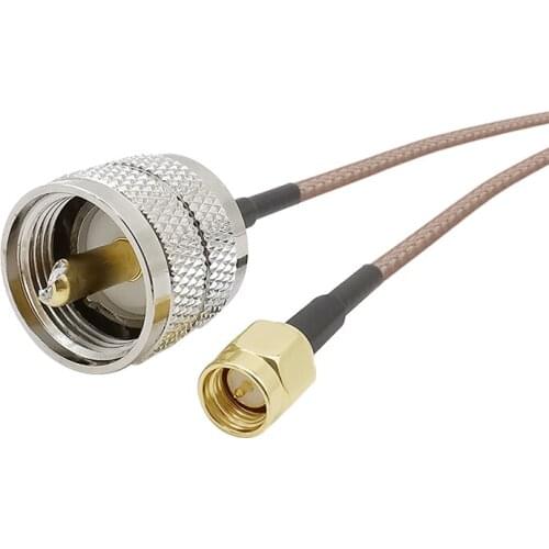 SMA Male to UHF PL-259 Male Connector RF RG316D Double Shield Silver Low Loss Coaxial Coax Cable Assembly 10-50CM