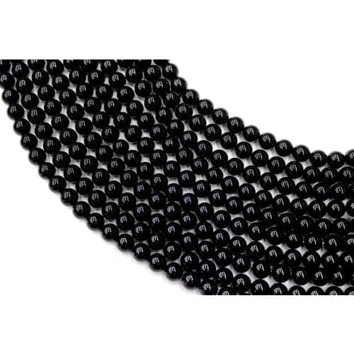 Natural Black Agate Round Loose Beads Strand 4/6/8/10/12MM For Jewelry DIY Making Necklace Bracelet