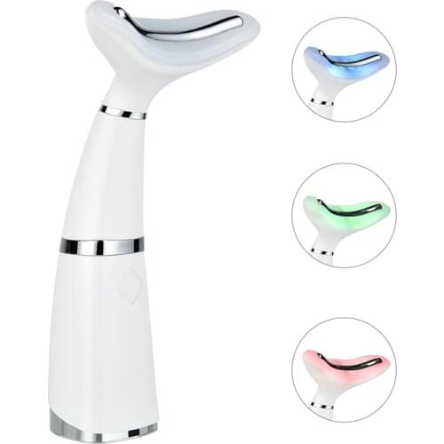 Neck Face Lift Multi Functional Devices 3 Colors LED Photon Therapy Skin Tighten Reduce Double Chin Anti Wrinkle Neck Massager