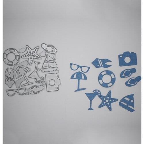 Summer Beach equipment new Metal Cutting Dies for decor card DIY Scrapbooking Embossing stencil Paper Craft Album template Dies